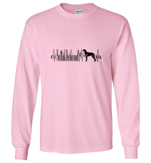 Scottish Deerhound Heartbeat Unisex Long Sleeve T-Shirt