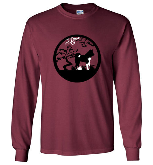 Akita Tree Gildan Long Sleeve T-Shirt