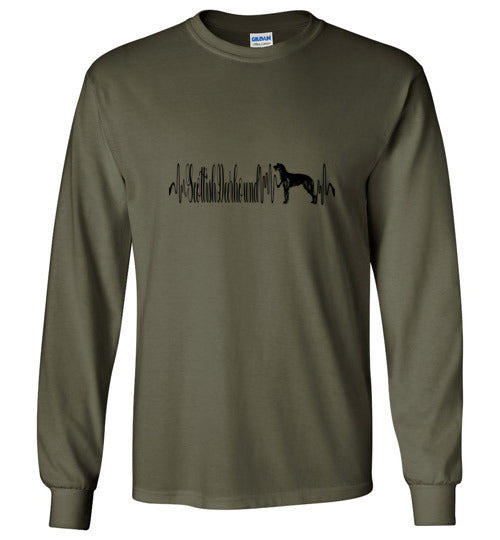 Scottish Deerhound Heartbeat Unisex Long Sleeve T-Shirt