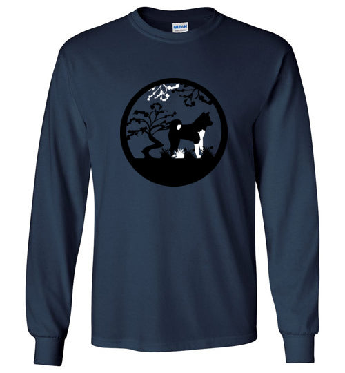 Akita Tree Gildan Long Sleeve T-Shirt