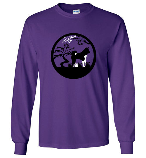 Akita Tree Gildan Long Sleeve T-Shirt