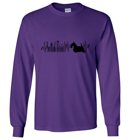 Scottish Terrier Heartbeat Unisex LongSleeve Shirt