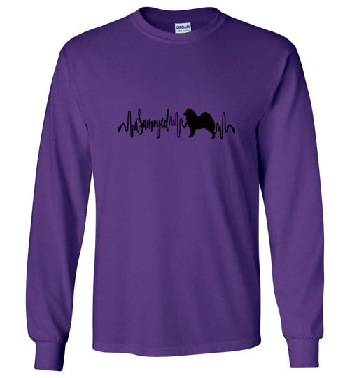 Samoyed 2 Heartbeat Unisex Long Sleeve T-Shirt