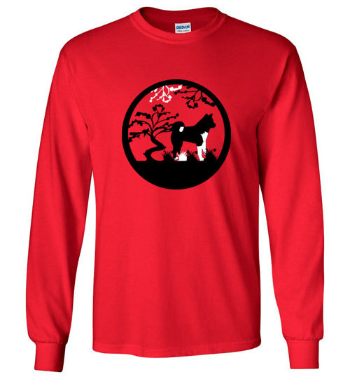 Akita Tree Gildan Long Sleeve T-Shirt