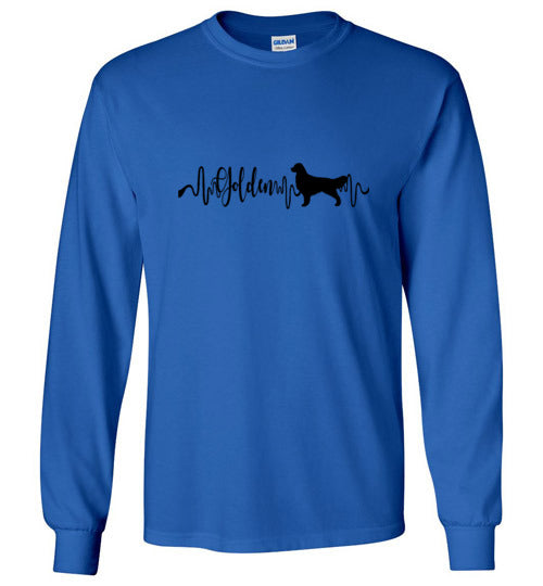 Golden Heartbeat Gilden Unisex Long Sleeve T-Shirt Black - WagALotBowWow