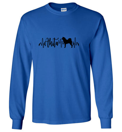 Japanese Akita Heartbeat Unisex Gildan Long Sleeve T-Shirt