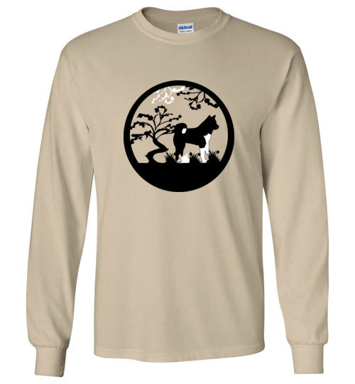 Akita Tree Gildan Long Sleeve T-Shirt