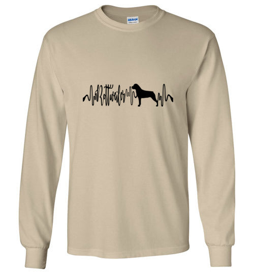 Rottweiler Heartbeat Unisex Long Sleeve T-Shirt