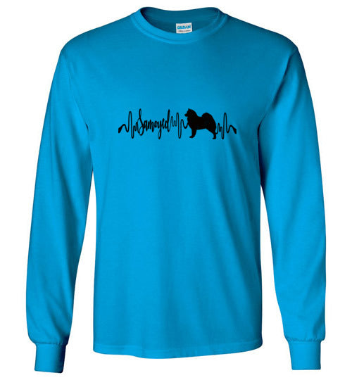 Samoyed 2 Heartbeat Unisex Long Sleeve T-Shirt