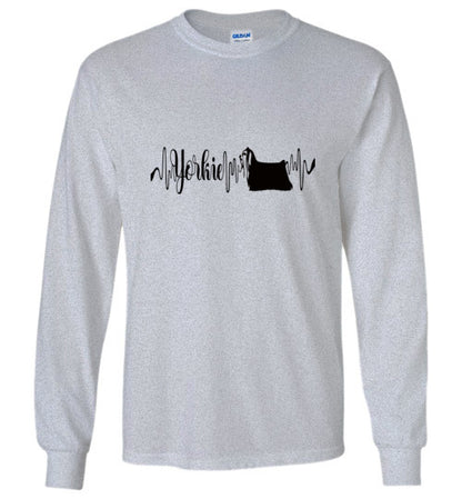 Yorkie Heartbeat Unisex Long Sleeve T-Shirt