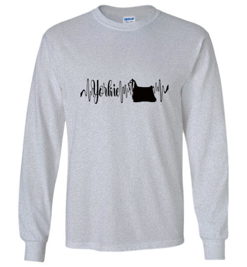 Yorkie Heartbeat Unisex Long Sleeve T-Shirt