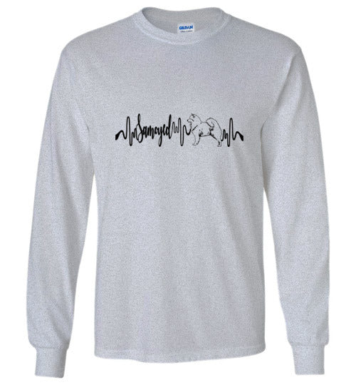 Samoyed Heartbeat Unisex Long Sleeve T-Shirt