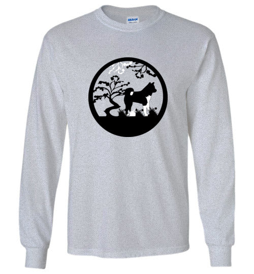 Akita Tree Gildan Long Sleeve T-Shirt