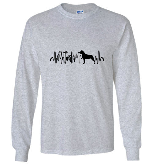 Rottweiler Heartbeat Unisex Long Sleeve T-Shirt