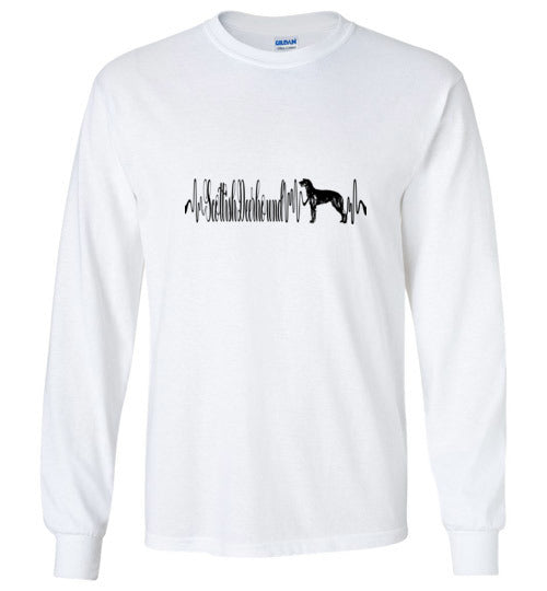 Scottish Deerhound Heartbeat Unisex Long Sleeve T-Shirt