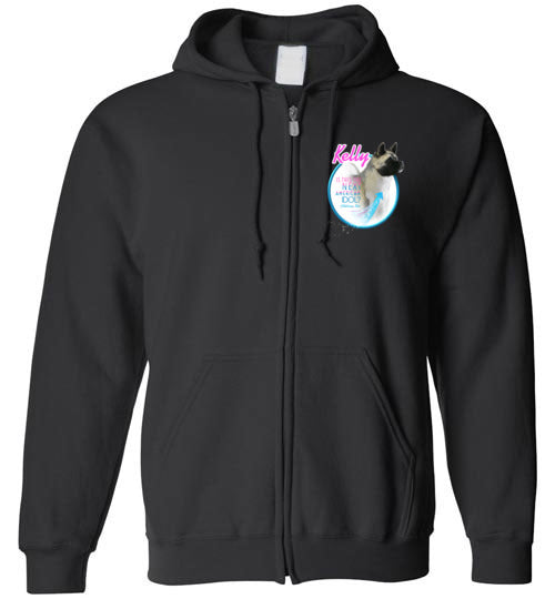 Kelly Front/Back Gildan Zip Hoodie