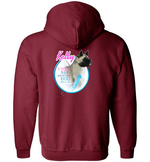 Kelly Front/Back Gildan Zip Hoodie