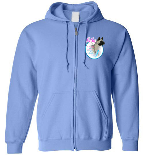 Kelly Front/Back Gildan Zip Hoodie