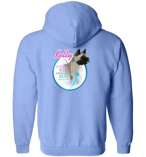 Kelly Front/Back Gildan Zip Hoodie