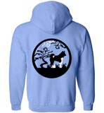 Akita Gate Front Tree Back Gildan Zip Hoodie