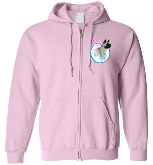 Kelly Front/Back Gildan Zip Hoodie