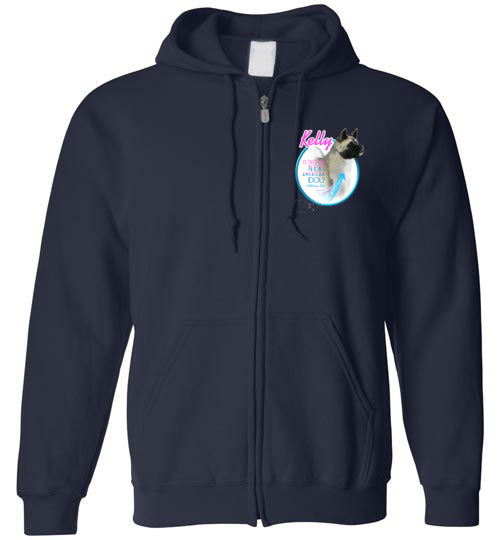 Kelly Front/Back Gildan Zip Hoodie