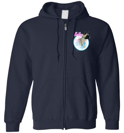 Kelly Front/Back Gildan Zip Hoodie