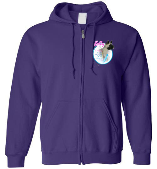 Kelly Front/Back Gildan Zip Hoodie