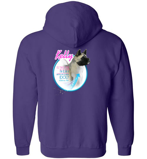 Kelly Front/Back Gildan Zip Hoodie