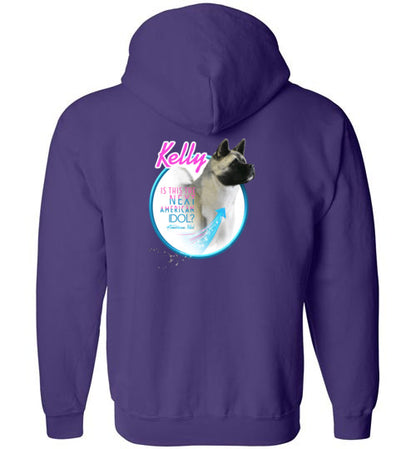 Kelly Front/Back Gildan Zip Hoodie