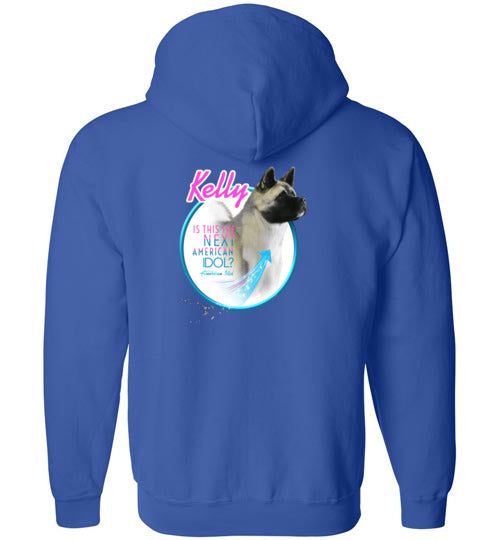 Kelly Front/Back Gildan Zip Hoodie