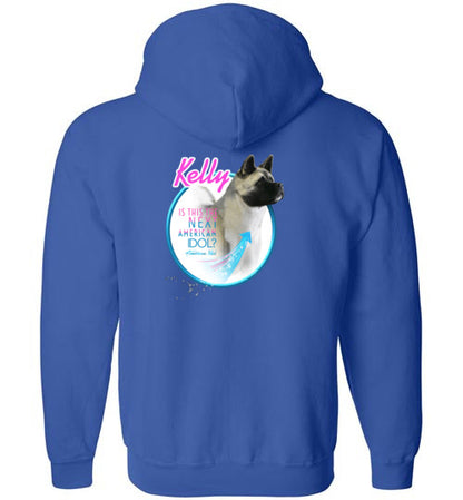 Kelly Front/Back Gildan Zip Hoodie
