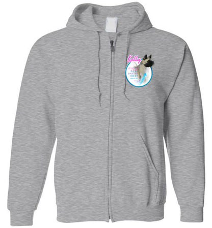 Kelly Front/Back Gildan Zip Hoodie