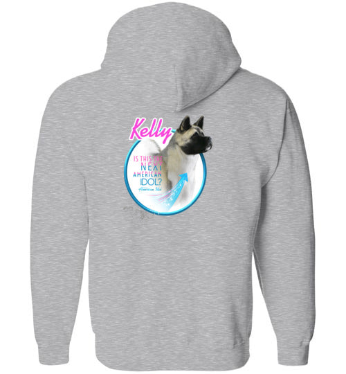 Kelly Front/Back Gildan Zip Hoodie