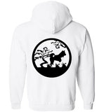 Akita Gate Front Tree Back Gildan Zip Hoodie