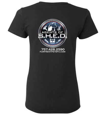 Kira SHED front and back logo with phone - WagALotBowWow