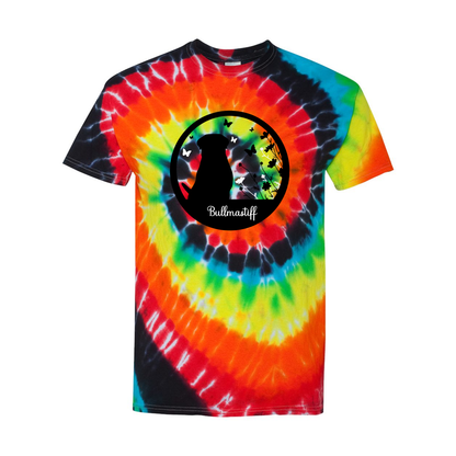 Bullmastiff Flowers Spiral Tie-Dyed T-Shirt