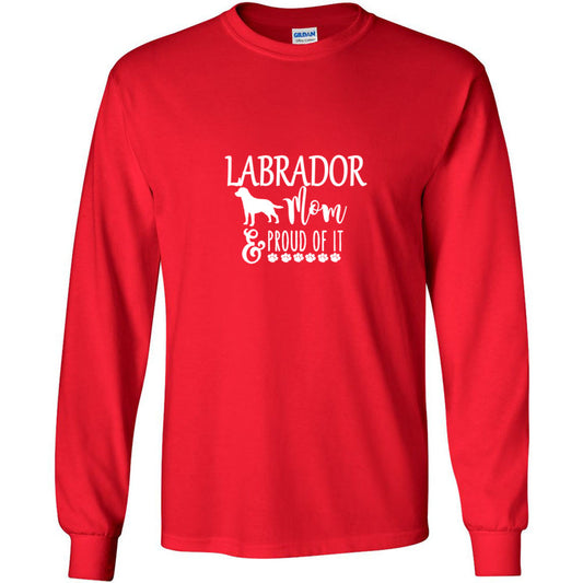 Labrador Proud of it (Mom/white) Gildan LS