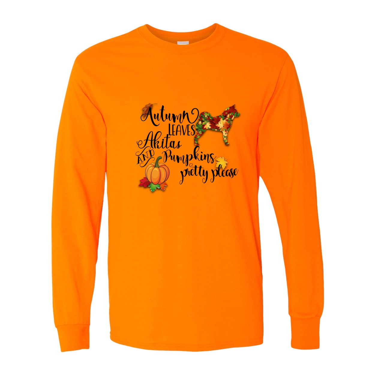 Autumn Akita BLK Cotton Long Sleeve T-Shirt