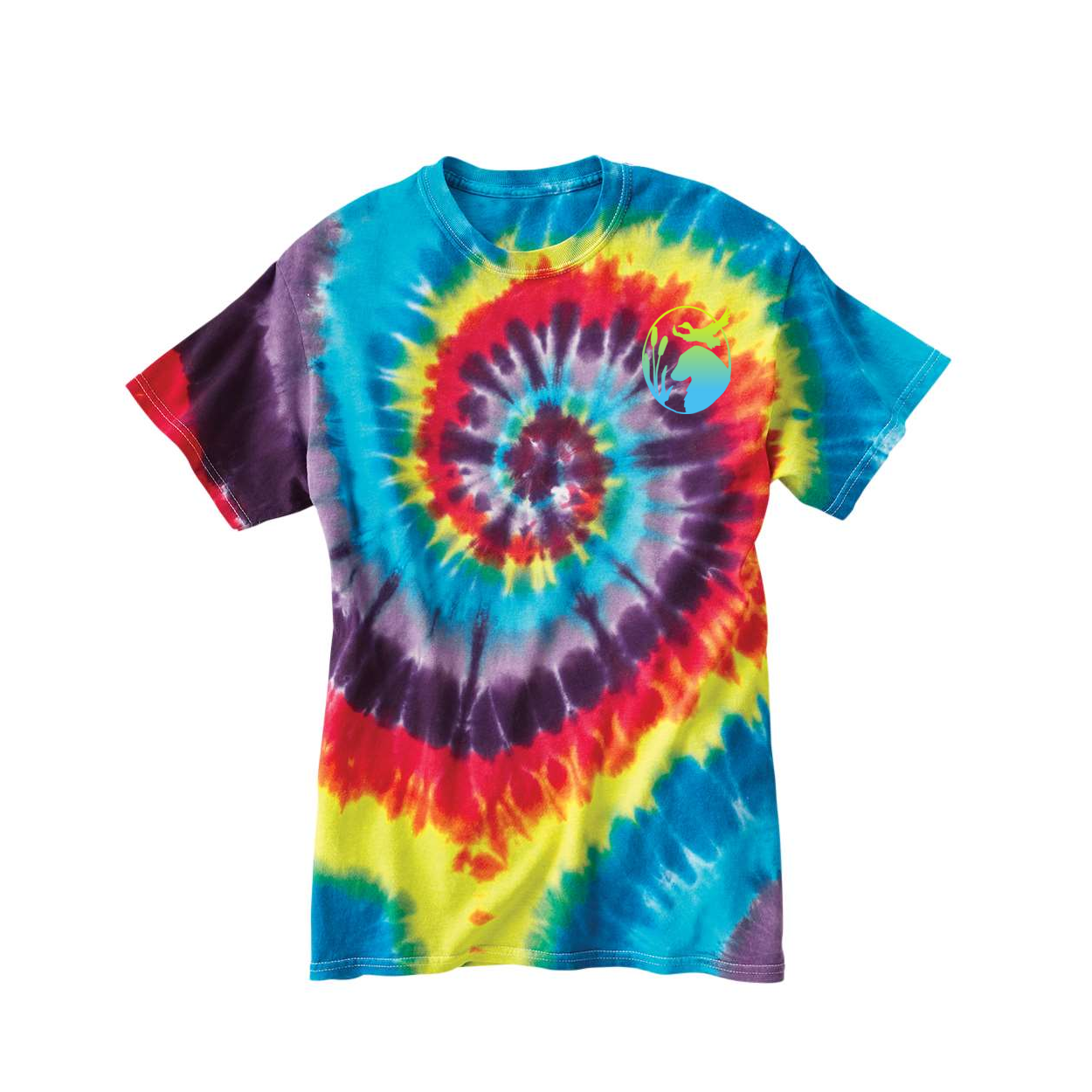 Flatty Life Front/Bac Spiral Tie-Dyed T-Shirt