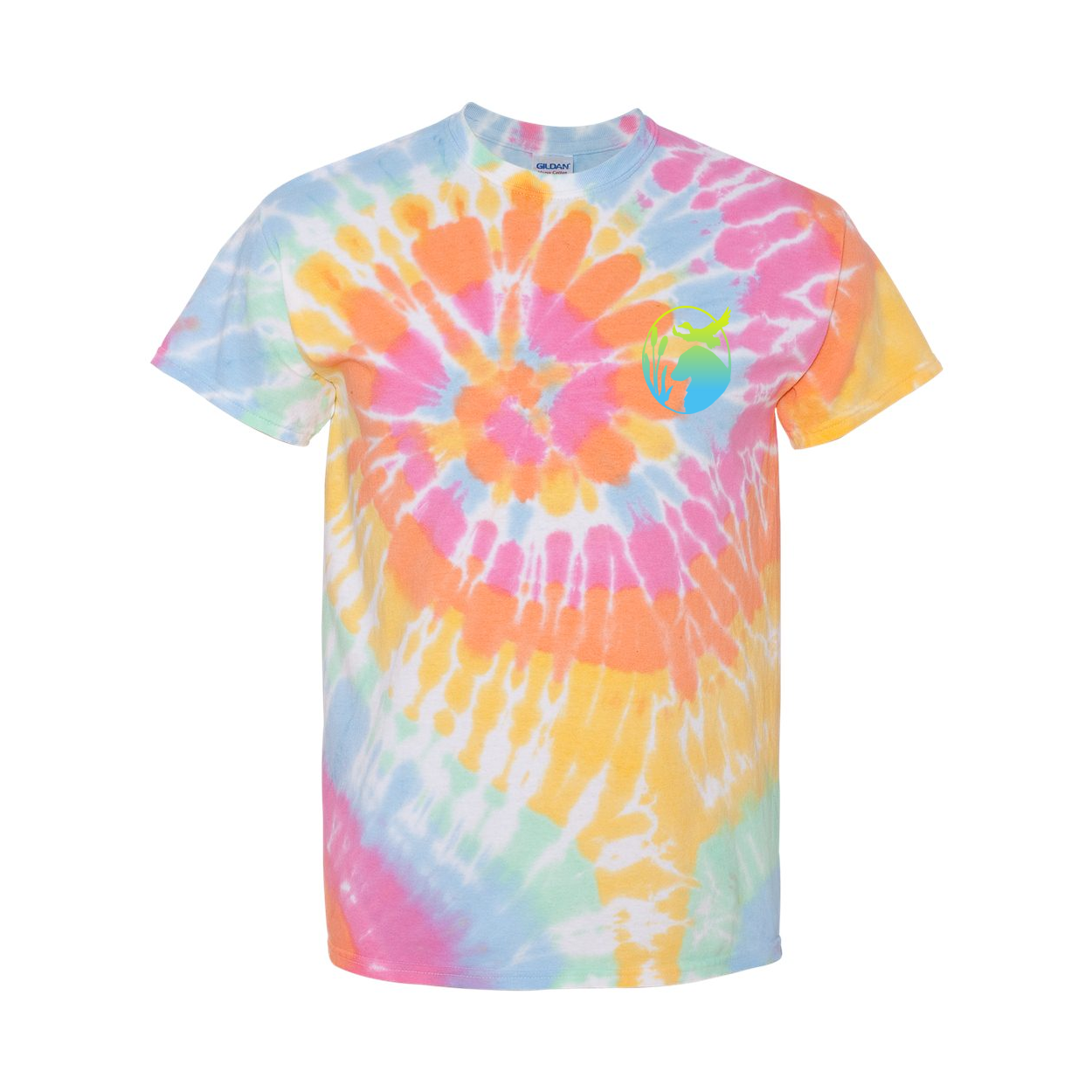 Flatty Life Front/Bac Spiral Tie-Dyed T-Shirt