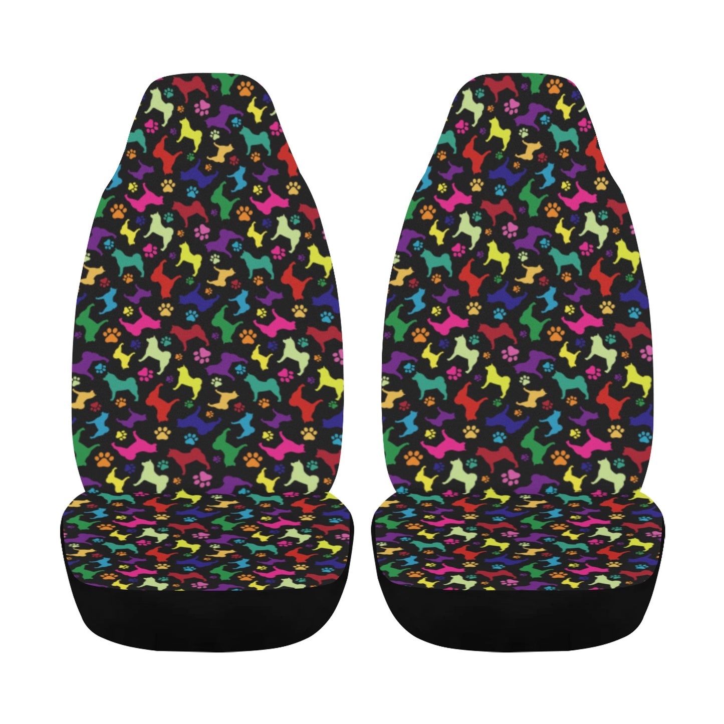 Akita Silhouette & Paw Car Seat Covers