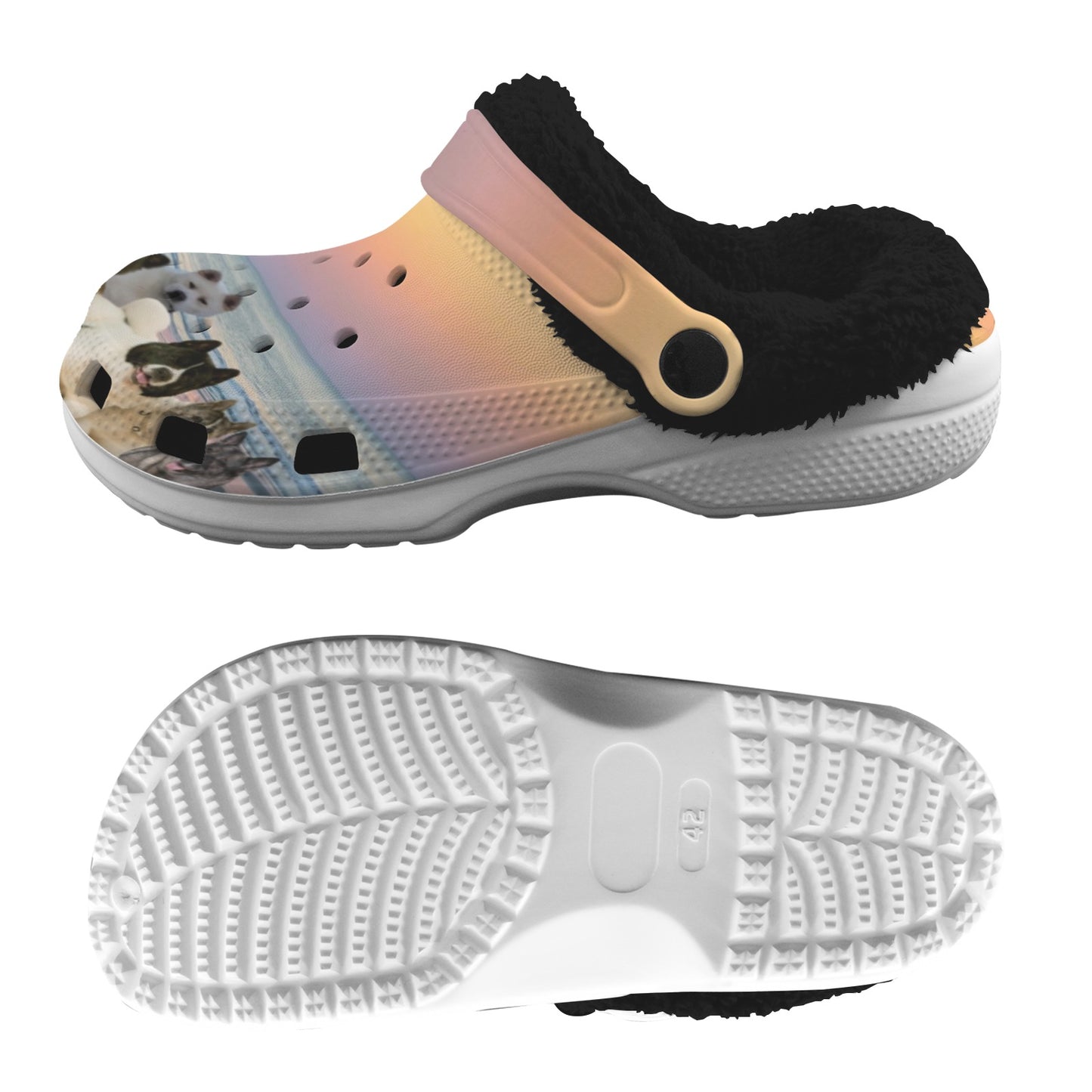 Custom Fleece lined Foam Clogs For Adults