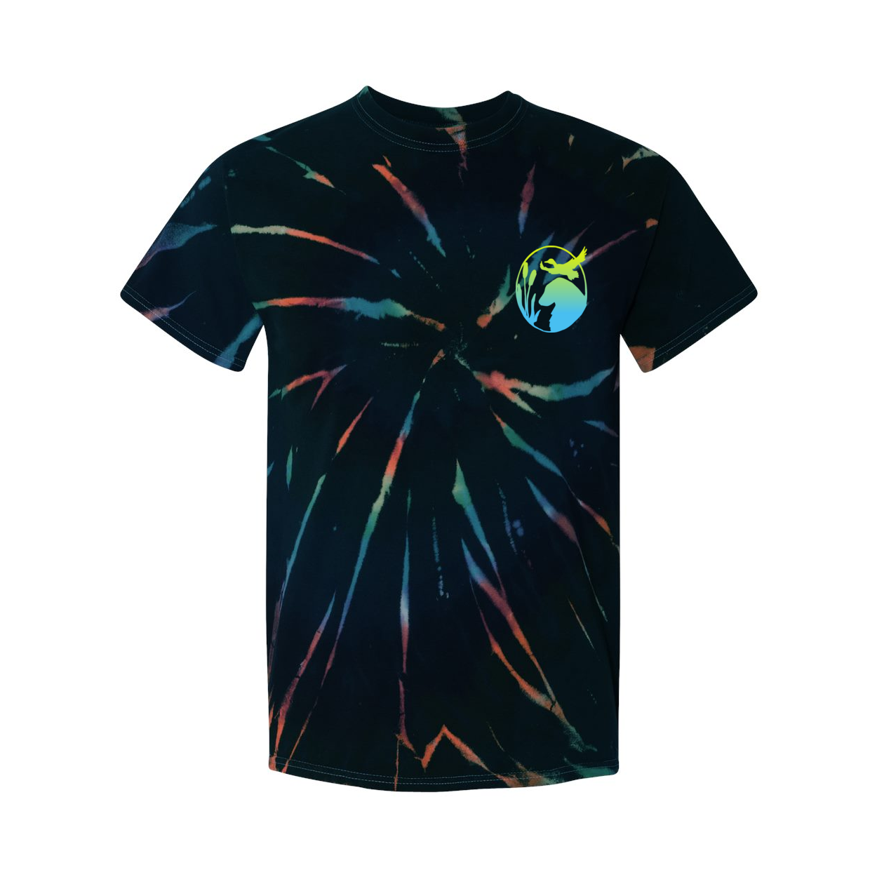 Flatty Life Front/Bac Spiral Tie-Dyed T-Shirt