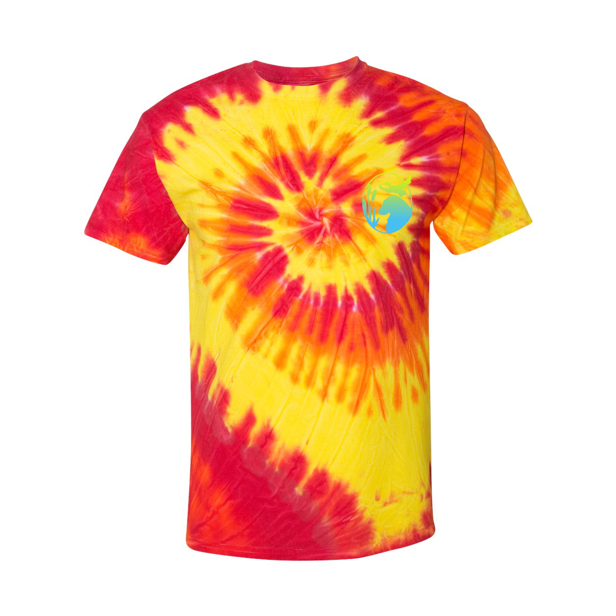 Flatty Life Front/Bac Spiral Tie-Dyed T-Shirt