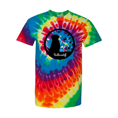 Bullmastiff Flowers Spiral Tie-Dyed T-Shirt