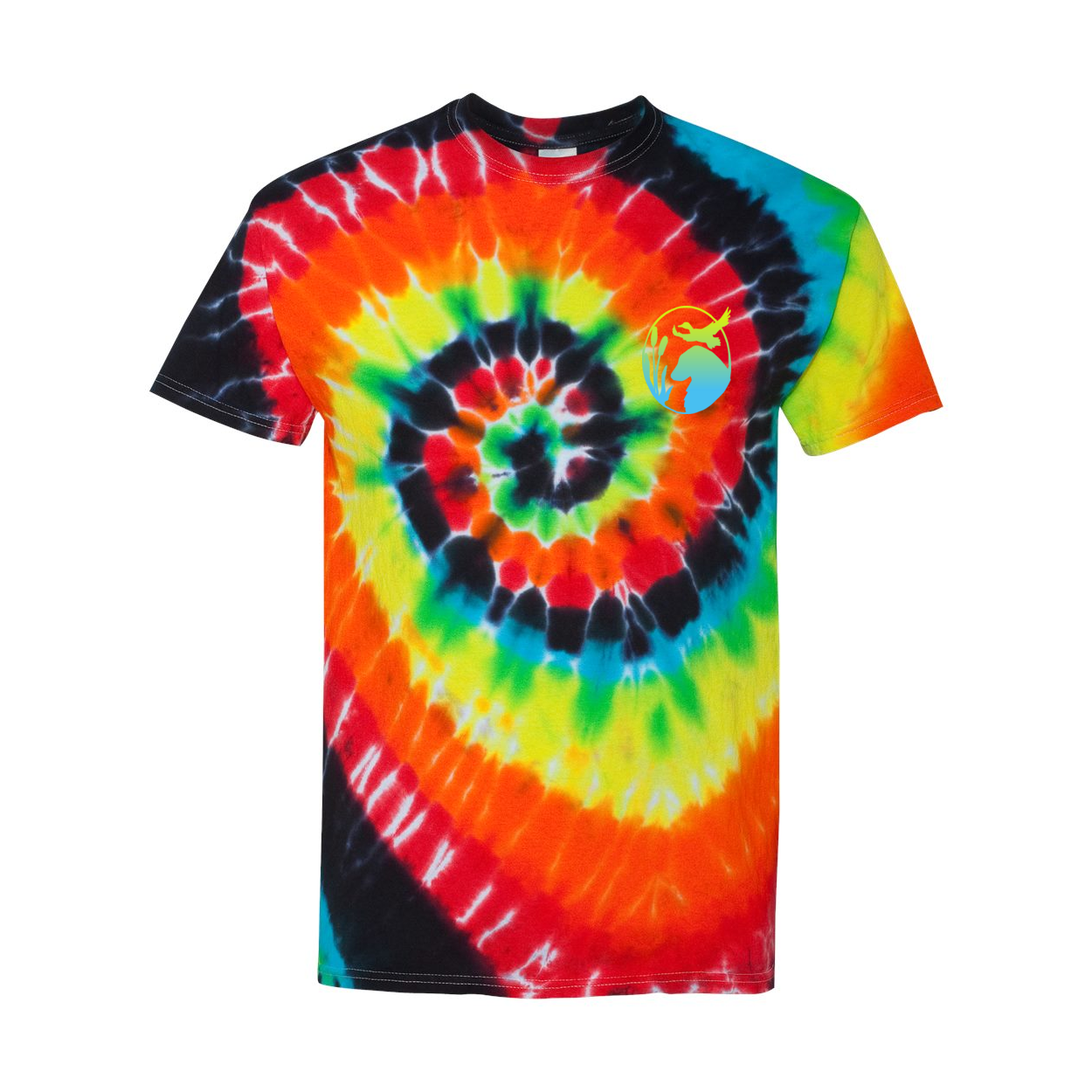 Flatty Life Front/Bac Spiral Tie-Dyed T-Shirt