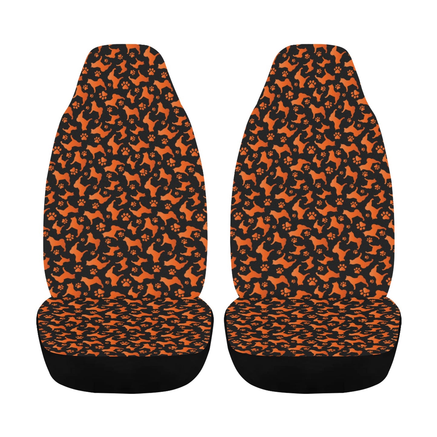 Akita Silhouette & Paw Car Seat Covers