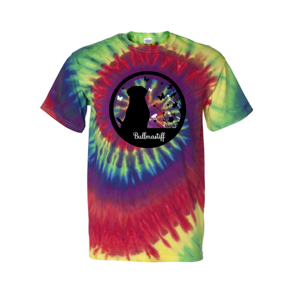 Bullmastiff Flowers Spiral Tie-Dyed T-Shirt