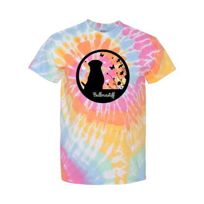 Bullmastiff Flowers Spiral Tie-Dyed T-Shirt